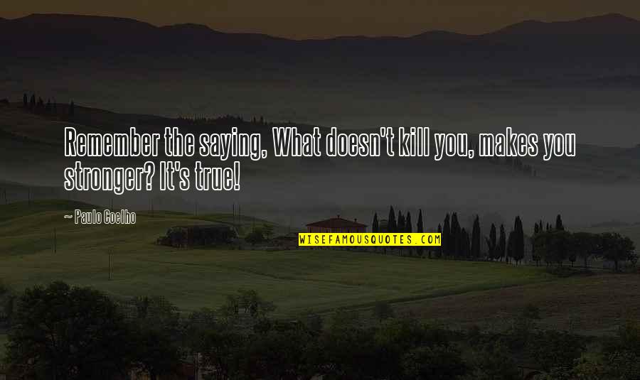 Richard Carlson Phd Quotes By Paulo Coelho: Remember the saying, What doesn't kill you, makes