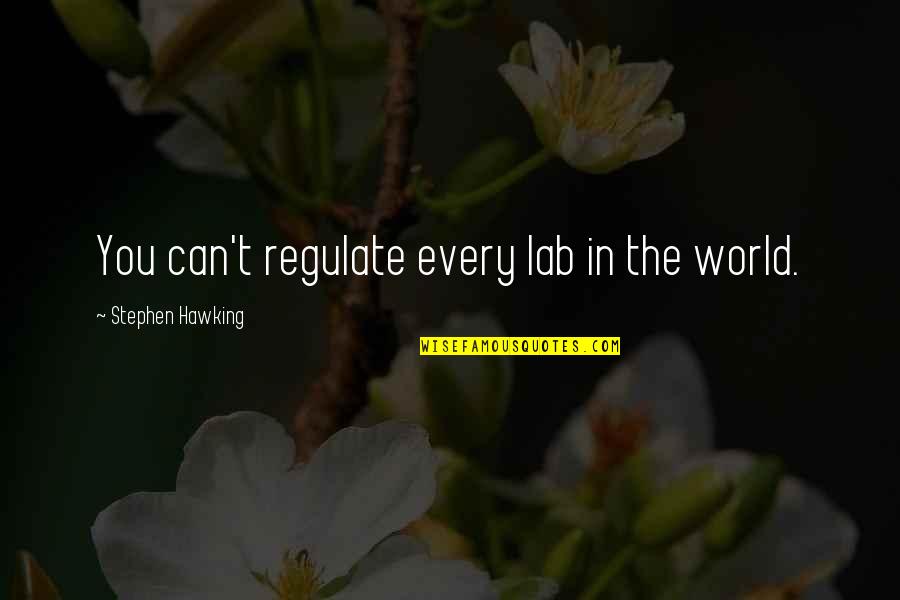 Richard Clarke Cyber War Quotes By Stephen Hawking: You can't regulate every lab in the world.