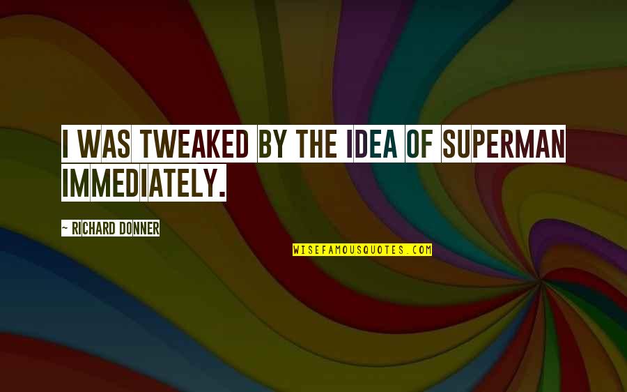 Richard Donner Quotes By Richard Donner: I was tweaked by the idea of Superman Richard Donner Quotes By Richard Donner: I was tweaked by the idea of Superman