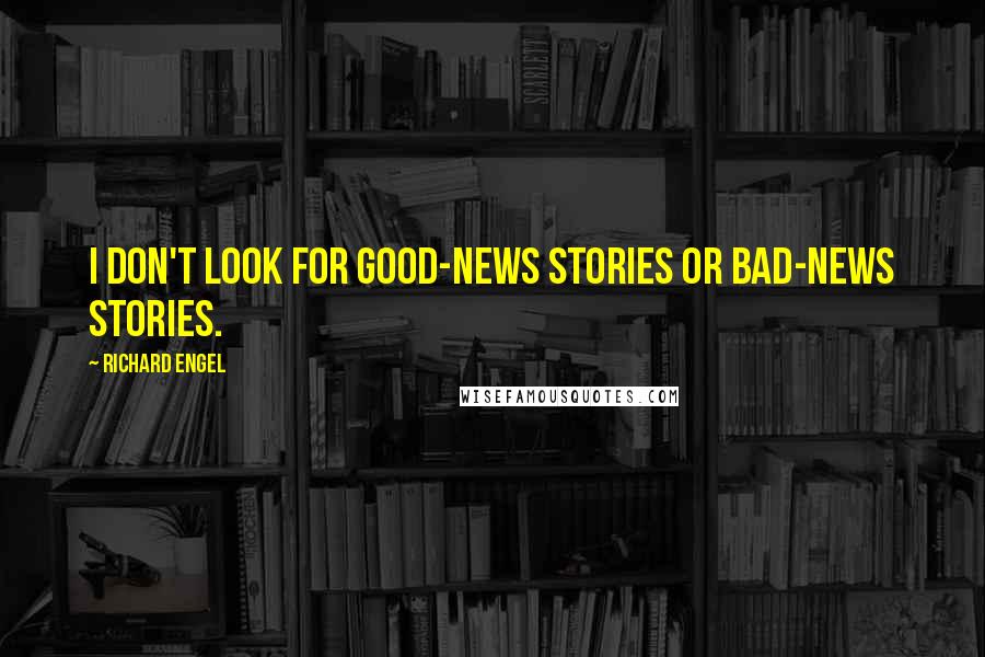 Richard Engel quotes: I don't look for good-news stories or bad-news stories.