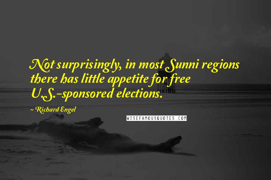 Richard Engel quotes: Not surprisingly, in most Sunni regions there has little appetite for free U.S.-sponsored elections.