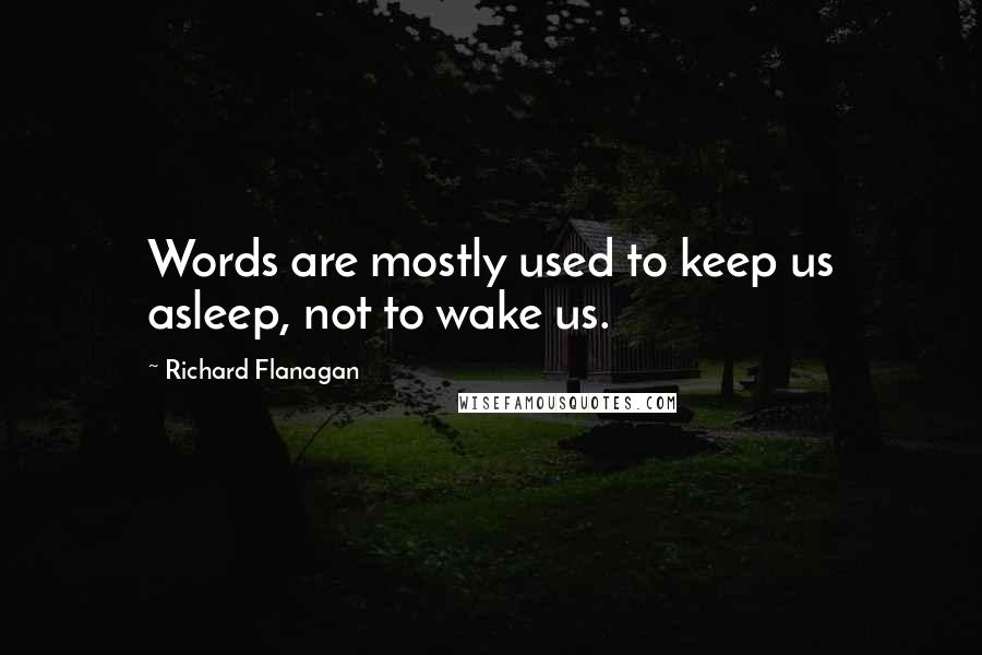 Richard Flanagan quotes: Words are mostly used to keep us asleep, not to wake us.