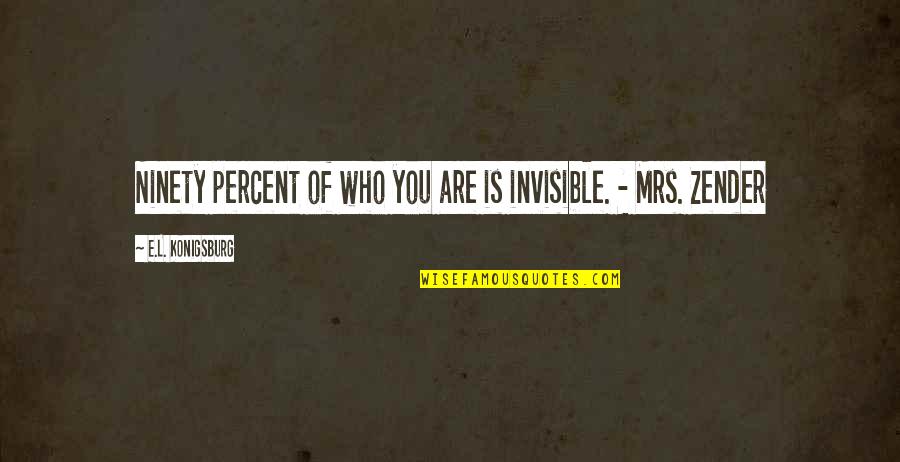 Richard Gansey Quotes By E.L. Konigsburg: Ninety percent of who you are is invisible.