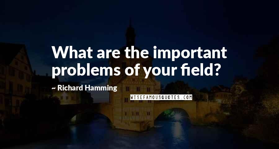 Richard Hamming quotes: What are the important problems of your field?