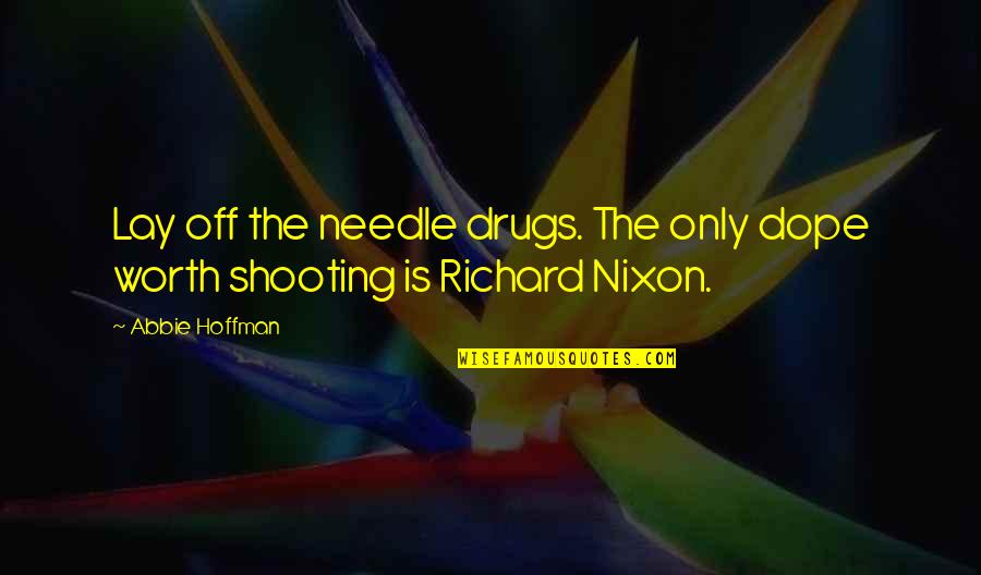 Richard Hoffman Quotes By Abbie Hoffman: Lay off the needle drugs. The only dope