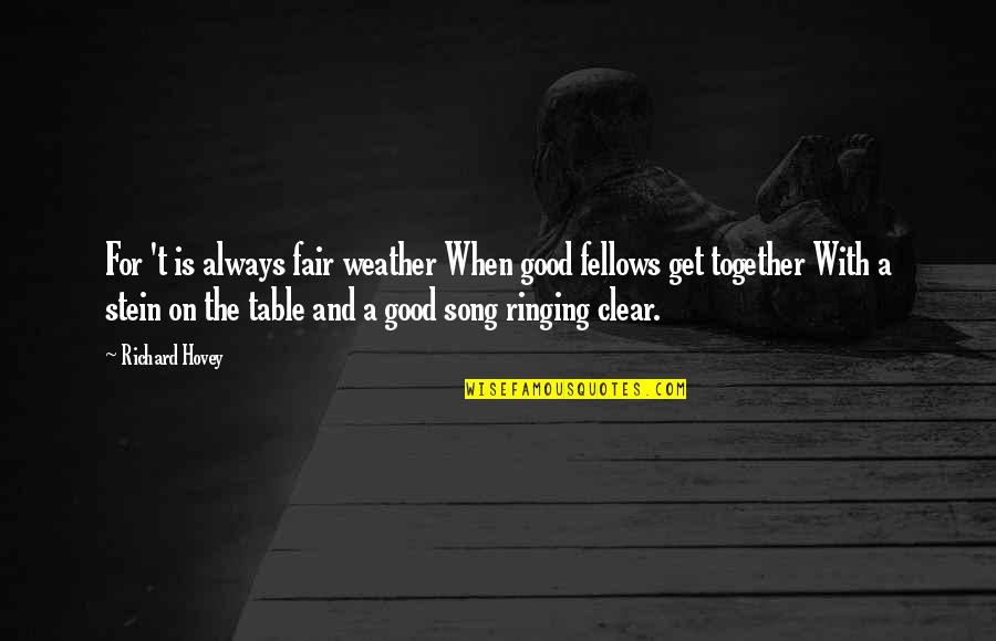 Richard Hovey Quotes By Richard Hovey: For 't is always fair weather When good Richard Hovey Quotes By Richard Hovey: For 't is always fair weather When good