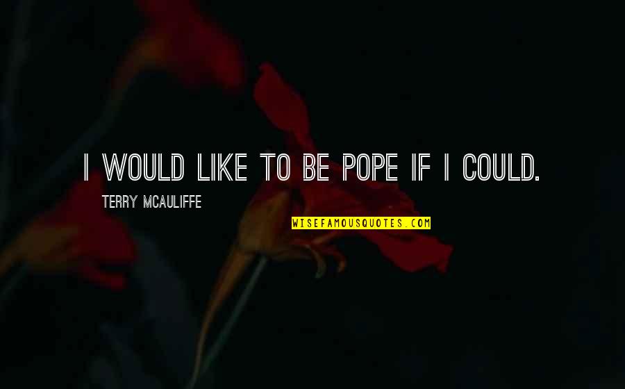 Richard K Davis Quotes By Terry McAuliffe: I would like to be Pope if I Richard K Davis Quotes By Terry McAuliffe: I would like to be Pope if I