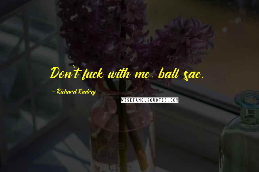 Richard Kadrey quotes: Don't fuck with me, ball sac,