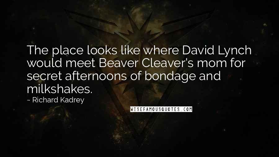 Richard Kadrey quotes: The place looks like where David Lynch would meet Beaver Cleaver's mom for secret afternoons of bondage and milkshakes.