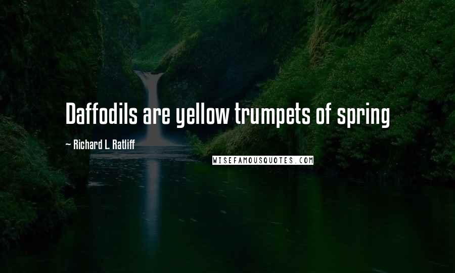 Richard L. Ratliff quotes: Daffodils are yellow trumpets of spring