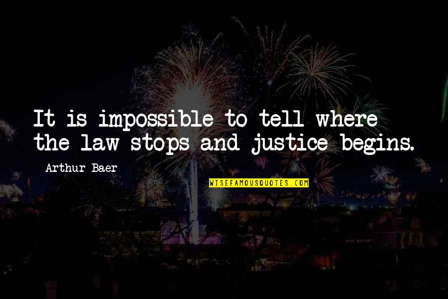 Richard La Ruina Quotes By Arthur Baer: It is impossible to tell where the law