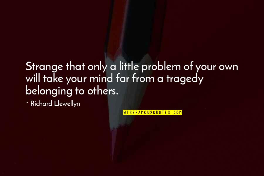 Richard Llewellyn Quotes By Richard Llewellyn: Strange that only a little problem of your Richard Llewellyn Quotes By Richard Llewellyn: Strange that only a little problem of your