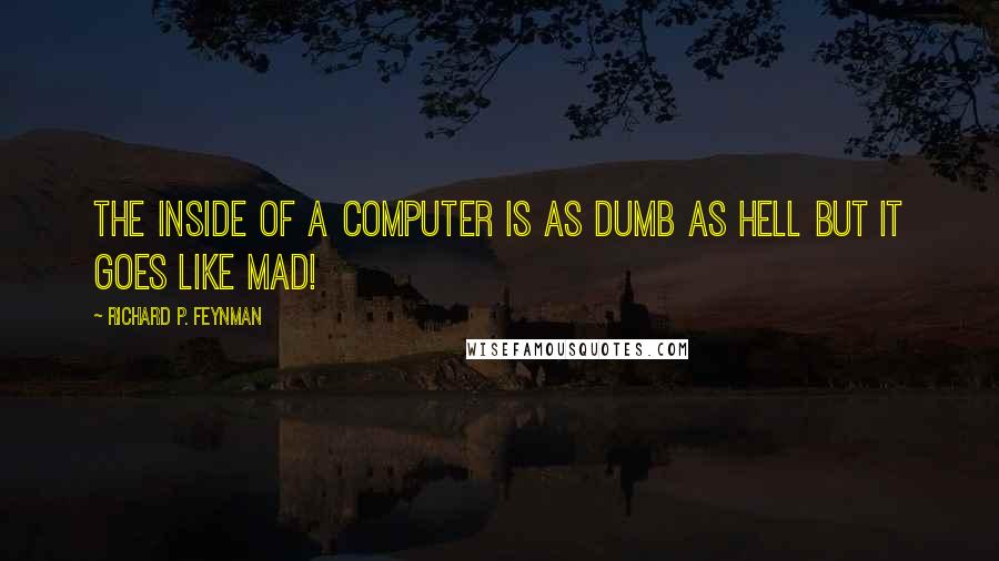 Richard P. Feynman quotes: The inside of a computer is as dumb as hell but it goes like mad!