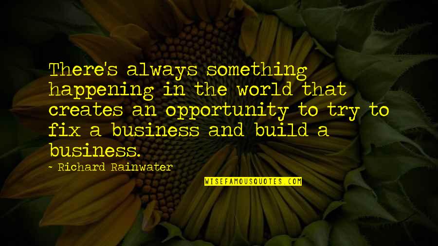 Richard Rainwater Quotes By Richard Rainwater: There's always something happening in the world that