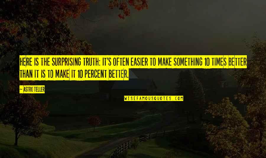 Richard Roeper Quotes By Astro Teller: Here is the surprising truth: It's often easier Richard Roeper Quotes By Astro Teller: Here is the surprising truth: It's often easier