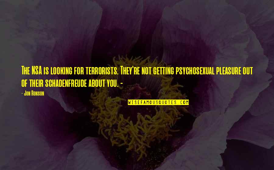 Richard Scrushy Quotes By Jon Ronson: The NSA is looking for terrorists. They're not