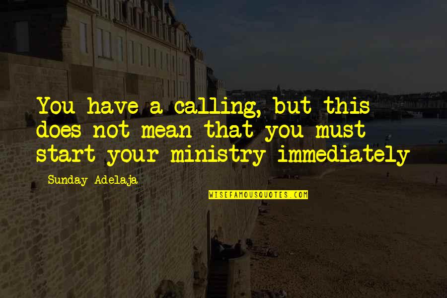 Richard Sennett Craftsman Quotes By Sunday Adelaja: You have a calling, but this does not