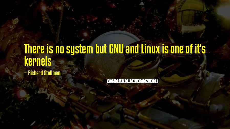 Richard Stallman quotes: There is no system but GNU and Linux is one of it's kernels