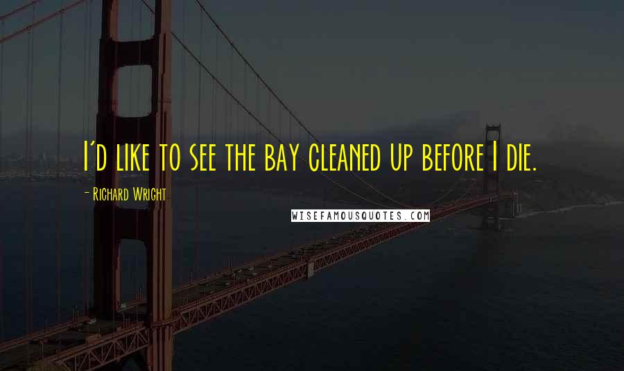 Richard Wright quotes: I'd like to see the bay cleaned up before I die.