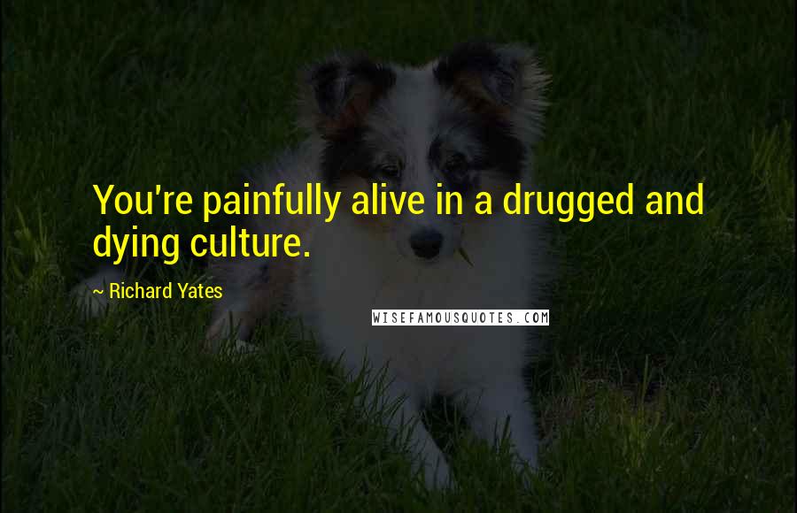 Richard Yates quotes: You're painfully alive in a drugged and dying culture.