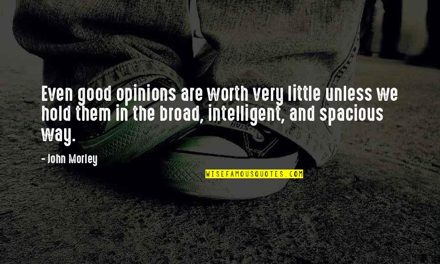 Richards Branson Quotes By John Morley: Even good opinions are worth very little unless