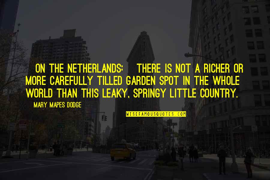 Richer Than Quotes By Mary Mapes Dodge: [On the Netherlands:] There is not a richer