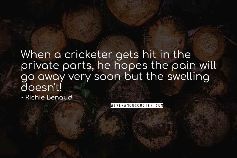 Richie Benaud quotes: When a cricketer gets hit in the private parts, he hopes the pain will go away very soon but the swelling doesn't!