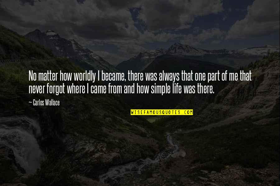 Richieste Particolari Quotes By Carlos Wallace: No matter how worldly I became, there was