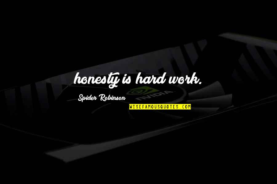 Richieu Spiegelman Quotes By Spider Robinson: honesty is hard work.