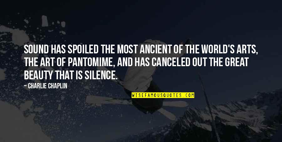 Richman Elementary Quotes By Charlie Chaplin: Sound has spoiled the most ancient of the Richman Elementary Quotes By Charlie Chaplin: Sound has spoiled the most ancient of the