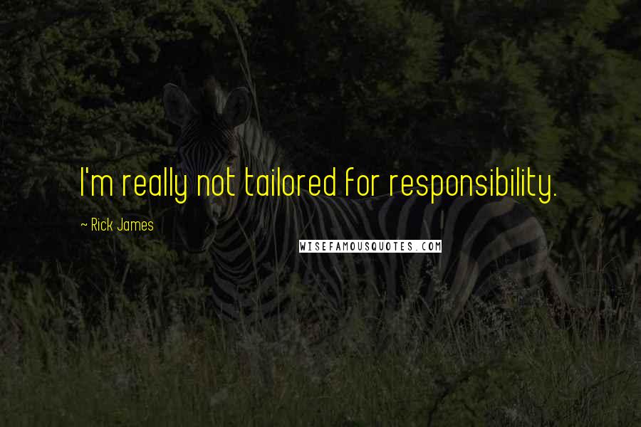 Rick James quotes: I'm really not tailored for responsibility.