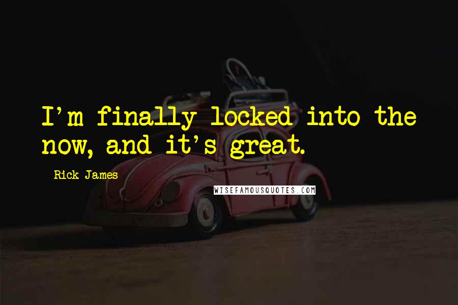 Rick James quotes: I'm finally locked into the now, and it's great.