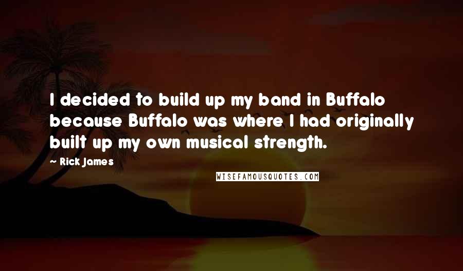 Rick James quotes: I decided to build up my band in Buffalo because Buffalo was where I had originally built up my own musical strength.