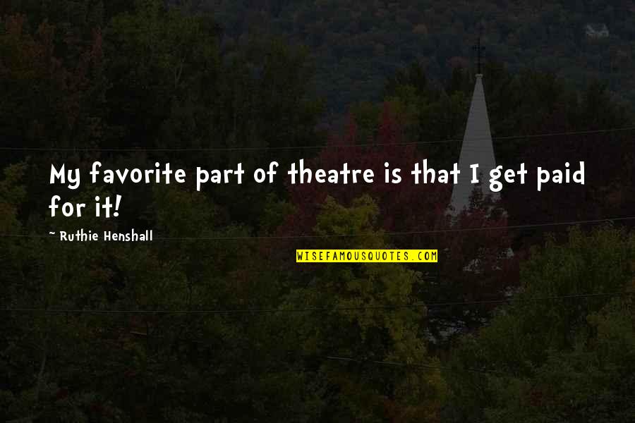 Rick Parfitt Quotes By Ruthie Henshall: My favorite part of theatre is that I