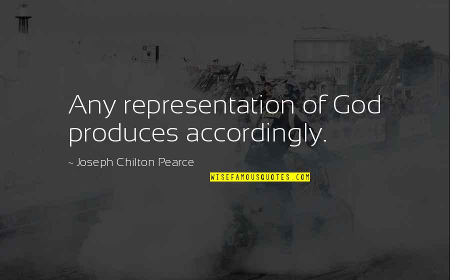 Rick Riordan Lightning Thief Quotes By Joseph Chilton Pearce: Any representation of God produces accordingly.