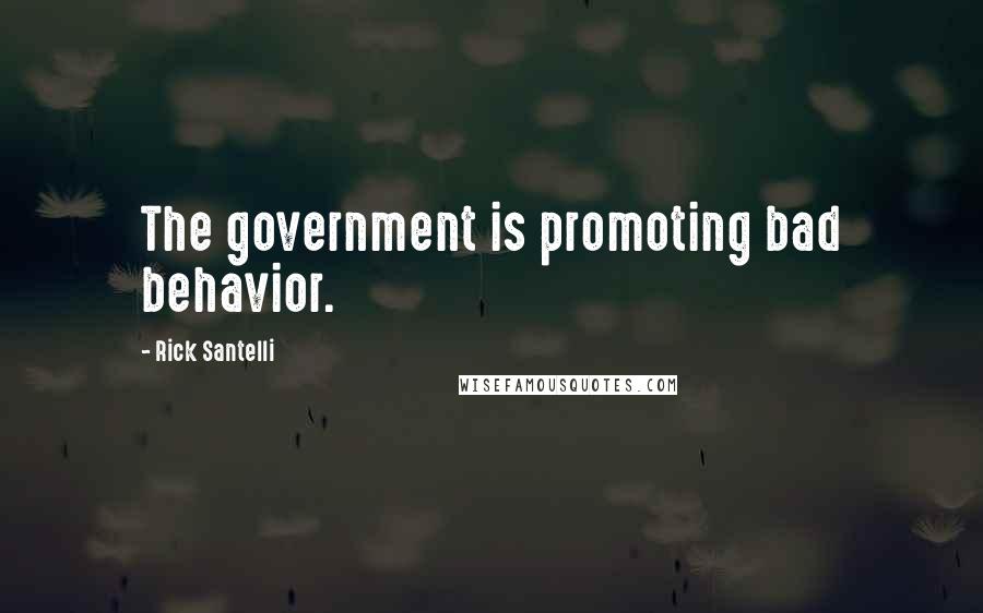 Rick Santelli quotes: The government is promoting bad behavior.