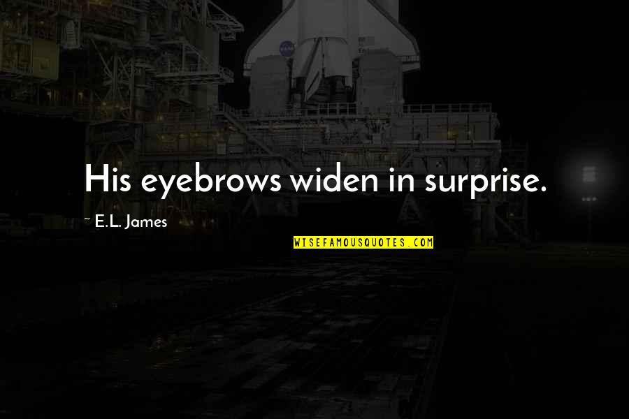 Rickly Christian Quotes By E.L. James: His eyebrows widen in surprise.