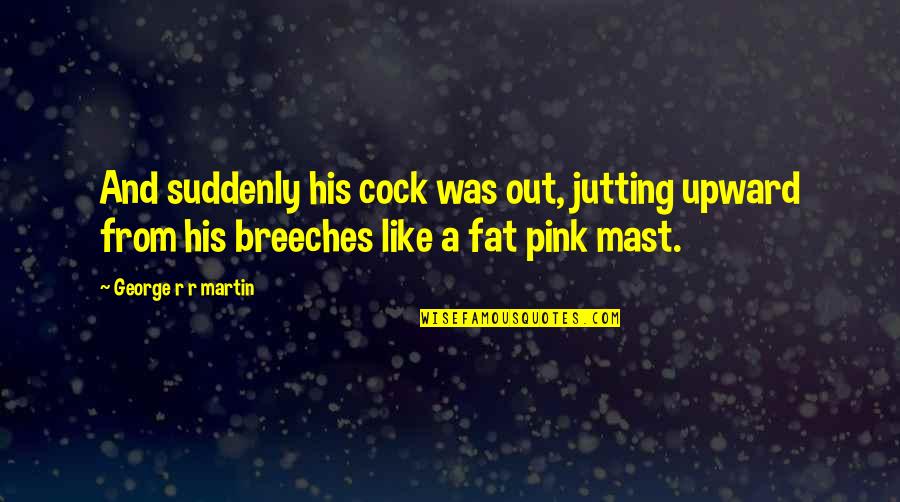 Rickon Stark Quotes By George R R Martin: And suddenly his cock was out, jutting upward