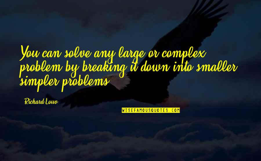 Ricky Wrong Quotes By Richard Louv: You can solve any large or complex problem