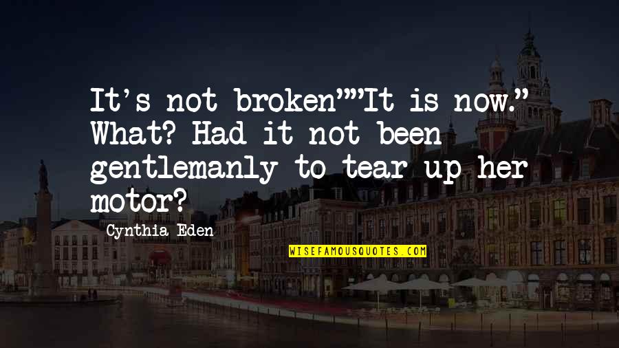 Riconoscimento 24 Quotes By Cynthia Eden: It's not broken""It is now." What? Had it