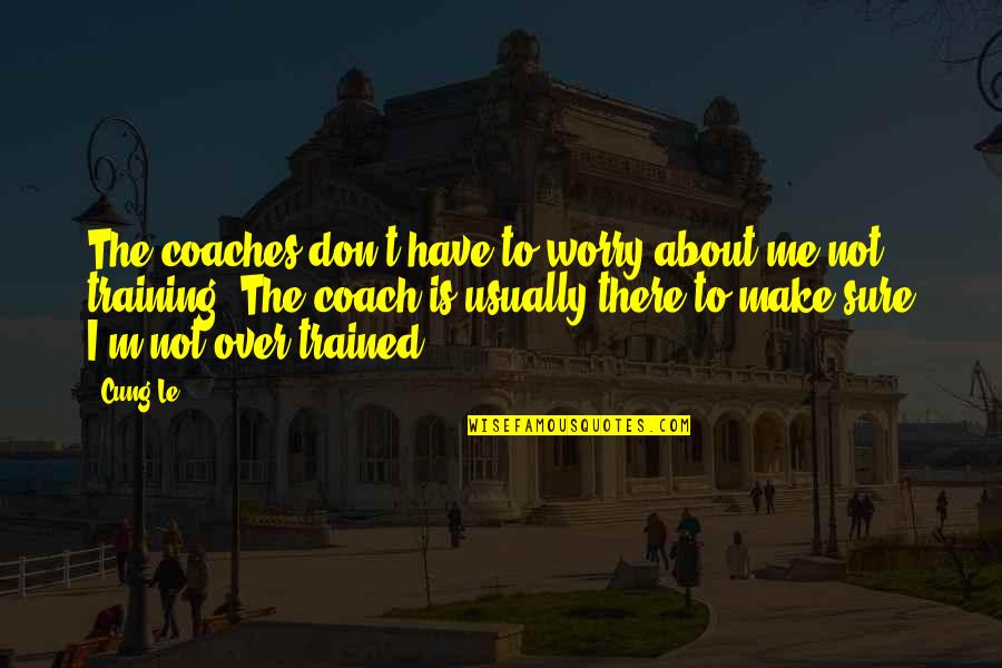 Riconoscimento Biometrico Quotes By Cung Le: The coaches don't have to worry about me Riconoscimento Biometrico Quotes By Cung Le: The coaches don't have to worry about me