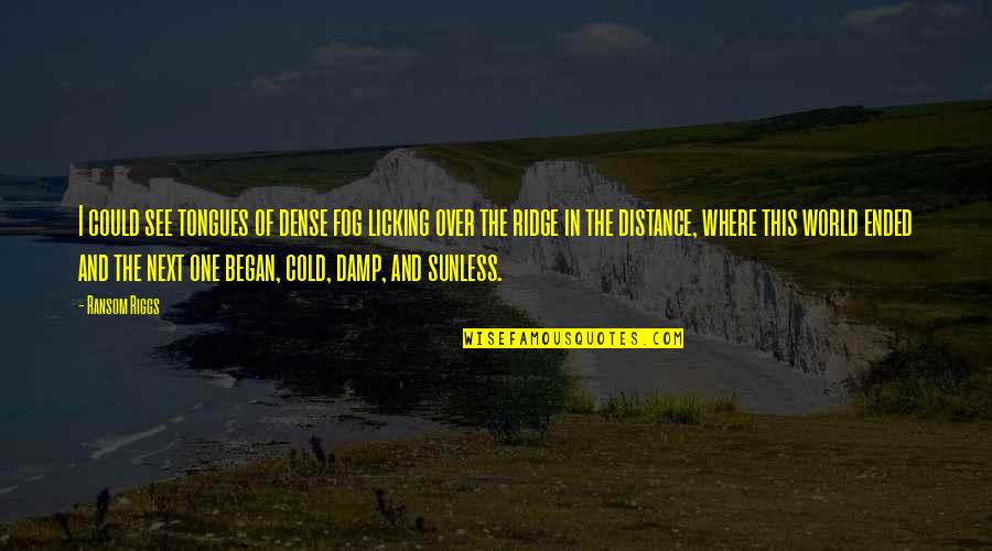 Ridge Quotes By Ransom Riggs: I could see tongues of dense fog licking
