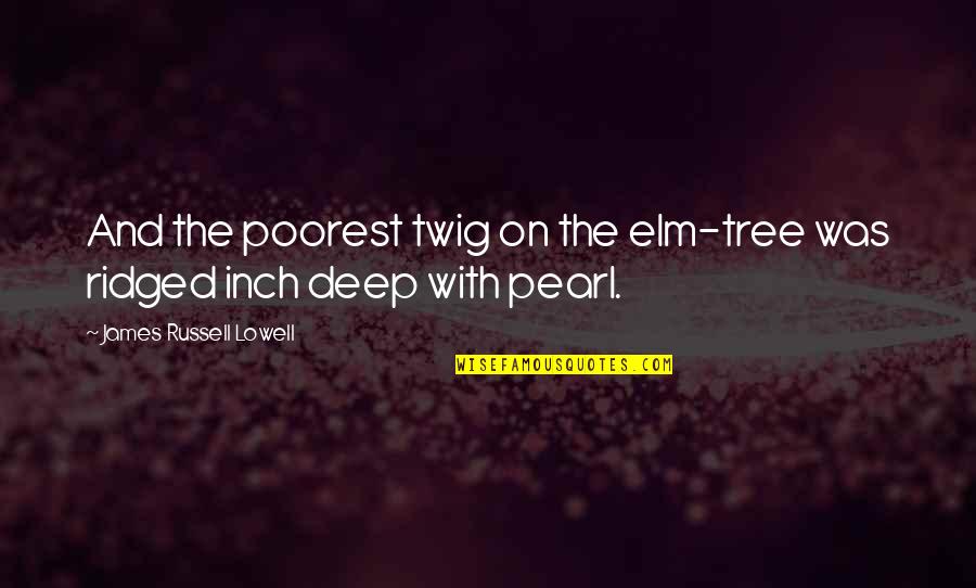 Ridged Quotes By James Russell Lowell: And the poorest twig on the elm-tree was
