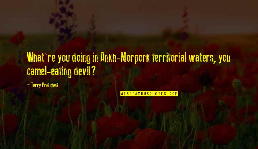 Ridiculously High James Cameron Quote Quotes By Terry Pratchett: What're you doing in Ankh-Morpork territorial waters, you