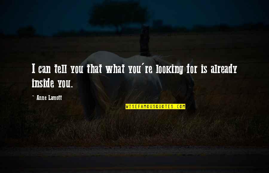 Riedality Quotes By Anne Lamott: I can tell you that what you're looking