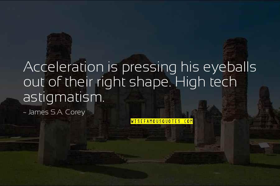 Riegelhaupt Elliot Quotes By James S.A. Corey: Acceleration is pressing his eyeballs out of their Riegelhaupt Elliot Quotes By James S.A. Corey: Acceleration is pressing his eyeballs out of their