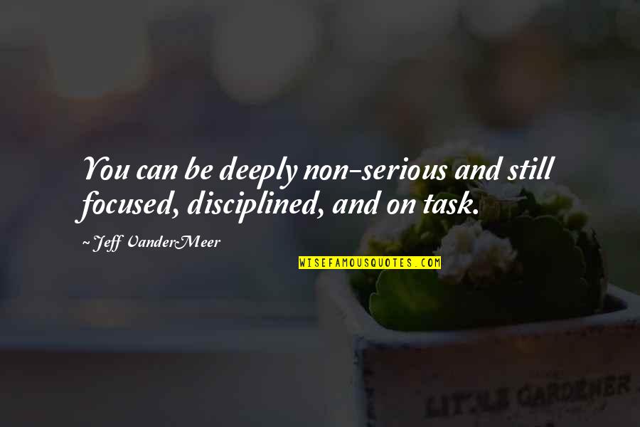 Riegler Contracting Quotes By Jeff VanderMeer: You can be deeply non-serious and still focused,