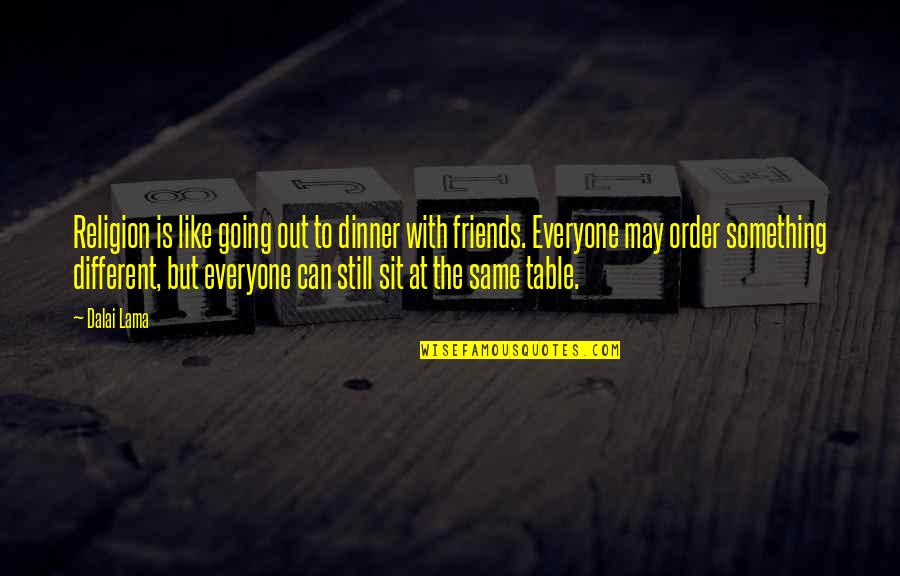 Riesterer Quotes By Dalai Lama: Religion is like going out to dinner with