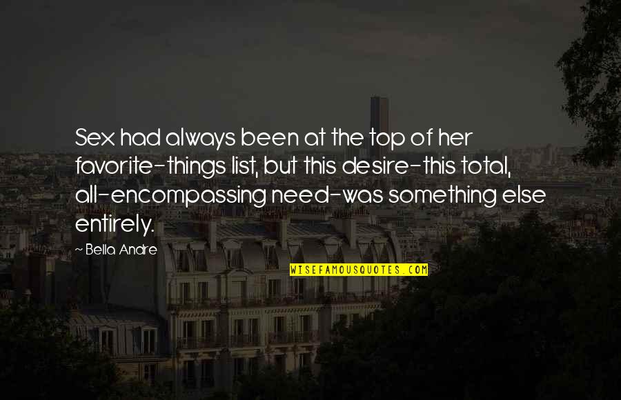 Rifat Kukaj Quotes By Bella Andre: Sex had always been at the top of Rifat Kukaj Quotes By Bella Andre: Sex had always been at the top of