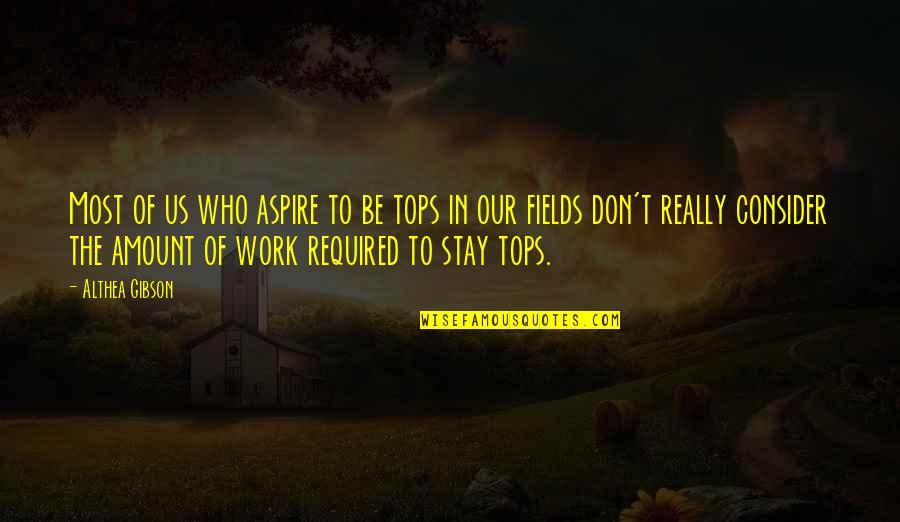 Rificis Quotes By Althea Gibson: Most of us who aspire to be tops